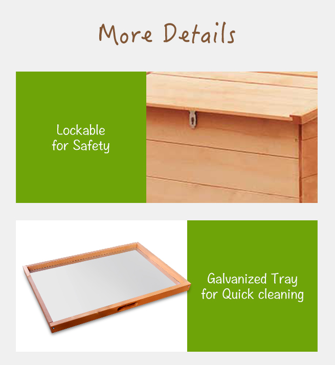 Petscene 284cm Wood Chicken Rabbit Coop Hen House Hutch Poultry Cage