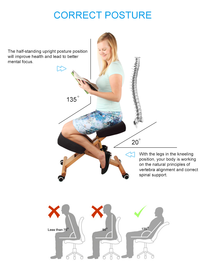 Ergonomic Kneeling Chair Adjustable Stretch Knee Yoga Posture Office Adjustable Ergonomic Office Chair